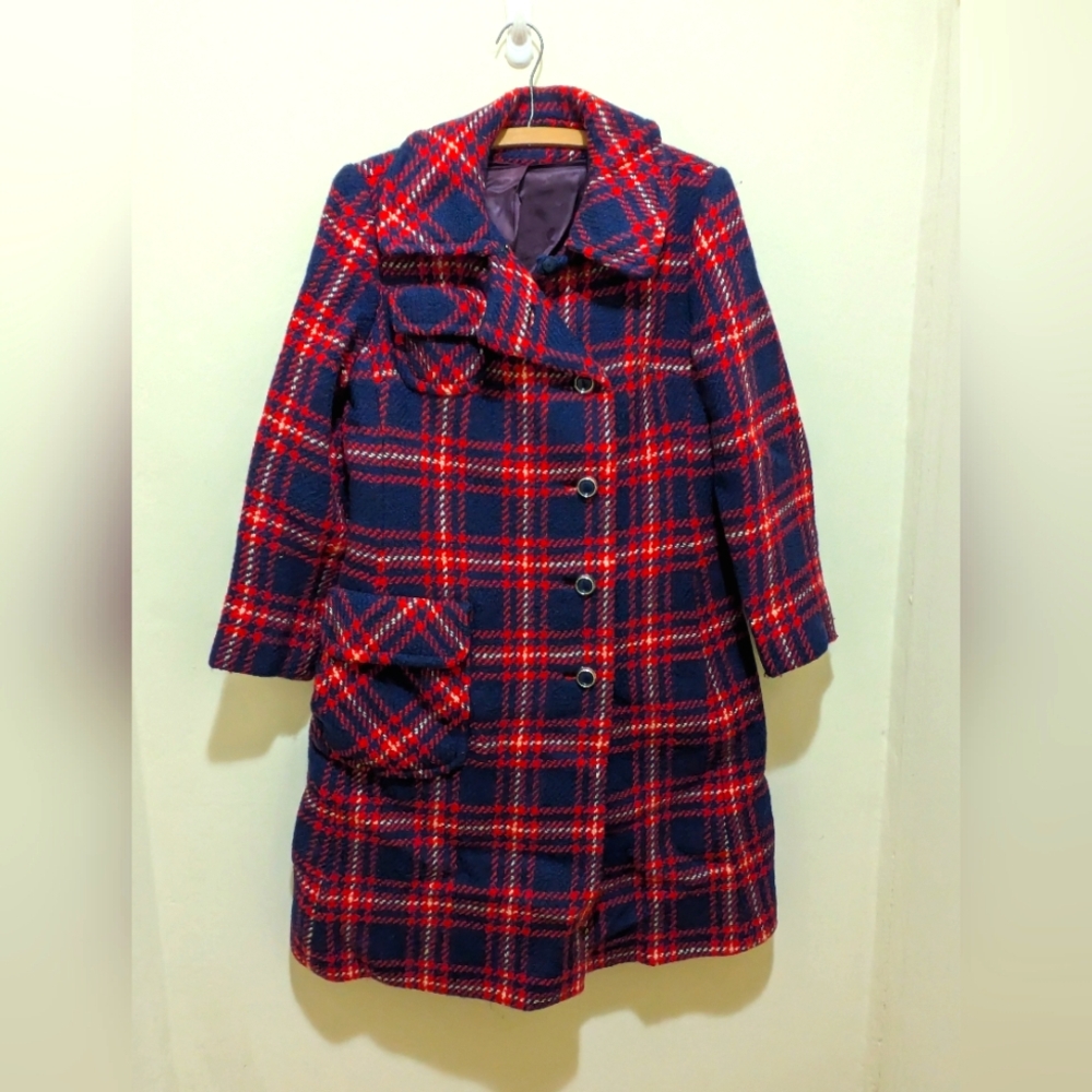 Vintage Red and Blue Bromleigh New York Coat - size estimate S/M